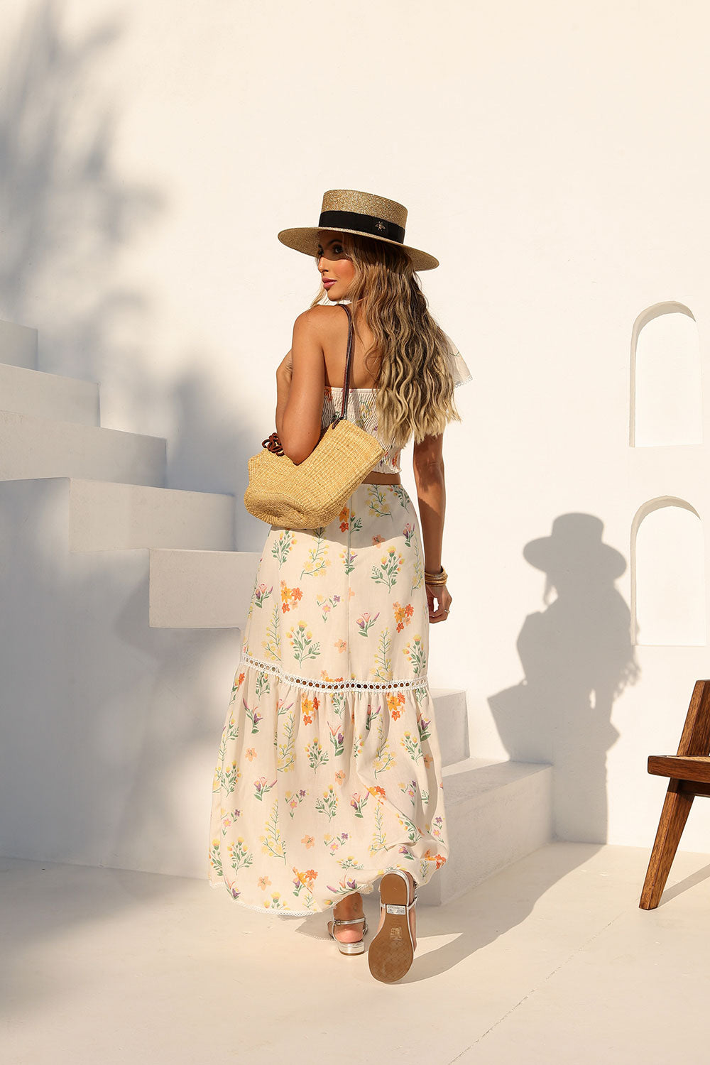 Vestido Renata Ombro Unico Estampa Petalas Ao Vento Estampado Frysaide