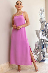 Vestido Rosa Tranças Frysaide